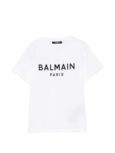 Balmain Kids' Logo T-shirt In White