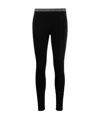 Balmain Logo-waistband Cotton-blend Leggings In Black