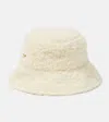 Balmain Logo Wool-blend Bucket Hat In White