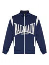 Balmain Logo Zip Jacket In Blue