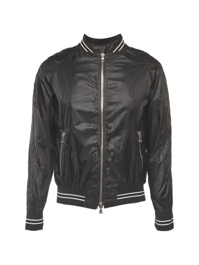 Pre-owned Balmain Logo-appliqué Bomber Jacket In Black