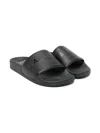 Balmain Kids' Logo.appliqué Slides In Black