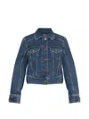 Balmain Logo-button Denim Jacket In Blue