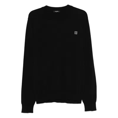 Balmain Logo-detail Long-sleeve T-shirt In Black