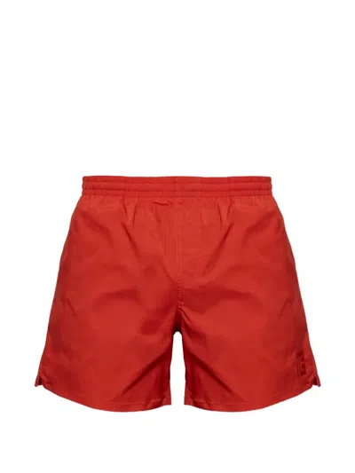 Balmain Logo-detail Swim Shorts In Red