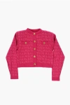 BALMAIN LOGOED CARDIGAN WITH REMOVABLE PADDING