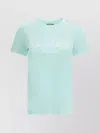 Balmain Logoed Crew Neck T-shirt With Embossed Buttons In Blue