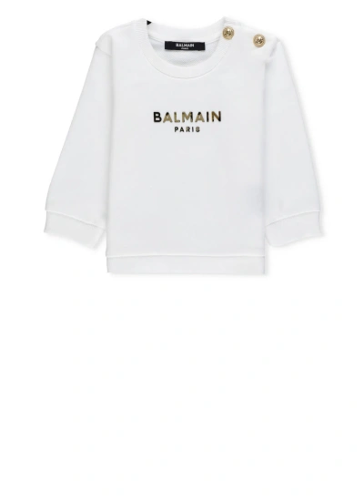 Balmain Babies' Logoed Sweater In White