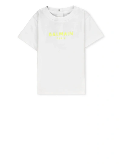 Balmain Babies' Logoed T-shirt In White