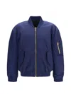 Balmain Logo-embroidered Recycled Polyamide Bomber Jacket In Blue