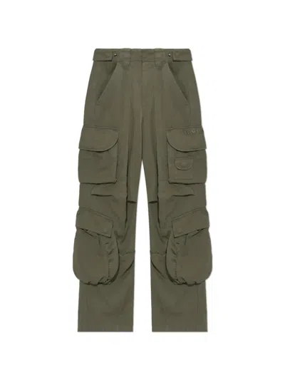 Balmain Logo-embroidered Cargo Pants In Green