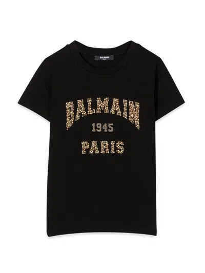 Balmain Logo-embroidered Cotton T-shirt In Black