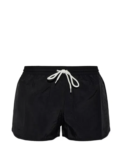 Balmain Logo-embroidered Drawstring Swim Shorts In Black