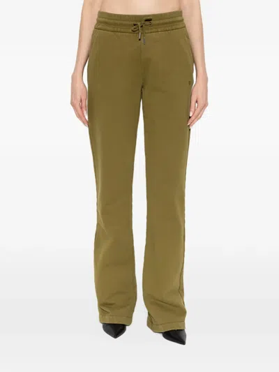 Balmain Logo-embroidered Drawstring Track Pants In Grün