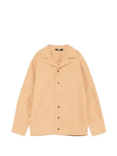 Balmain Kids' Logo-embroidered Jacket In Brown