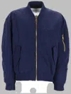 Balmain Logo-embroidered Recycled Polyamide Bomber Jacket In Blue