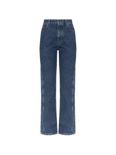 Balmain Logo-embroidered Straight-leg Jeans In Blue