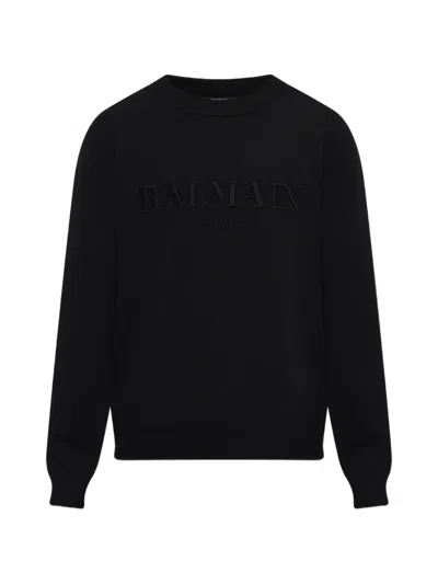 Balmain Logo-embroidered Sweater In Animal Print