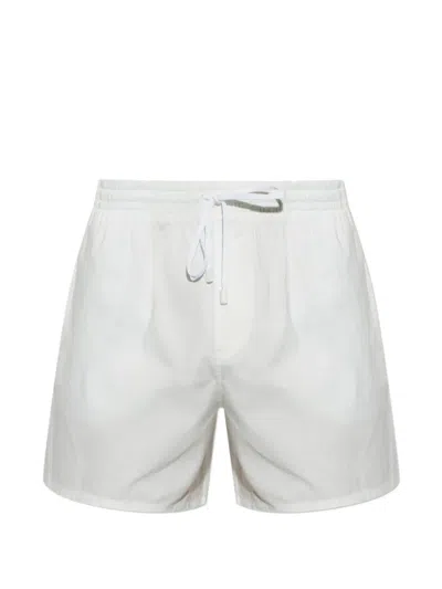 Balmain Logo-embroidered Swim Shorts In White