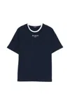 Balmain Logo-embroidered T-shirt In Blue