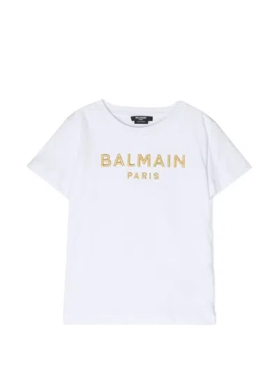Balmain T-shirt Mit Logo-stickerei In White