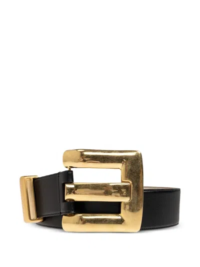Balmain Logo-engraved Buckle Belt In Pink