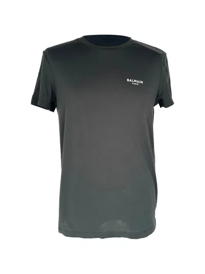 Pre-owned Balmain Logo-flocked T-shirt In Black