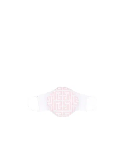 Balmain Logo-intarsia Knitted Cotton Face Mask In White