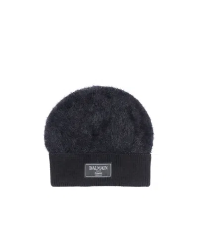 BALMAIN LOGO-PATCH BEANIE