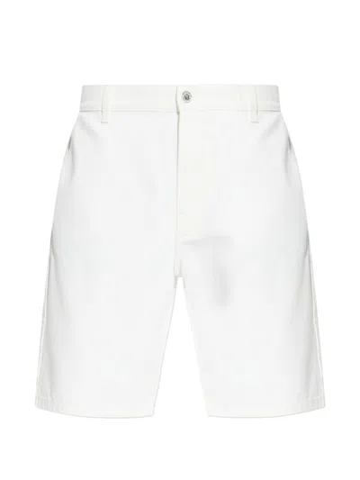 Balmain Logo-patch Denim Shorts In White
