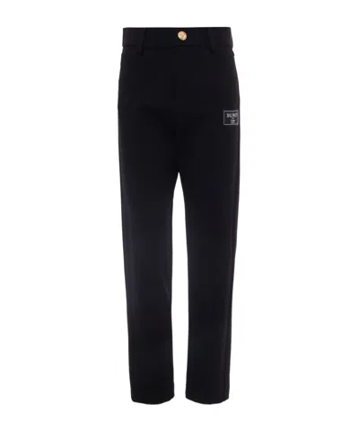 BALMAIN LOGO-PATCH TROUSERS