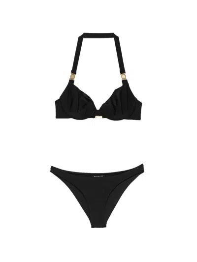 Balmain Logo-plaque Bikini In Black