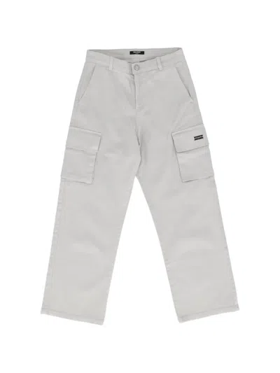 Balmain Kids' Logo-plaque Cargo Pants In Gray
