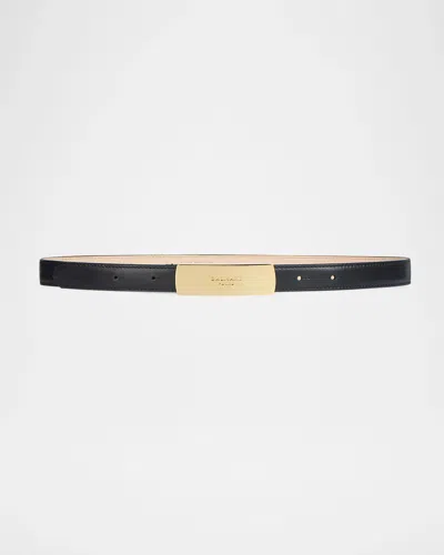 Balmain Logo-plaque Leather Belt In Noir
