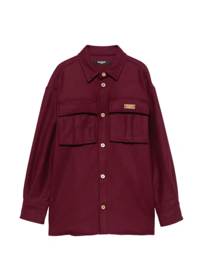 Balmain Kids' Logo-plaque Shirt In Multi