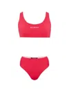 Balmain Logo-print Bikini In Red