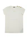 Balmain Logo-print Button-detail T-shirt In White