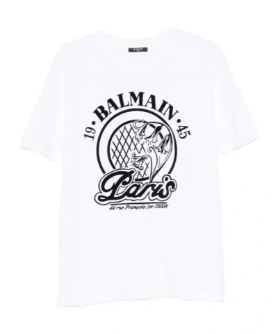 BALMAIN LOGO-PRINT COTTON T-SHIRT