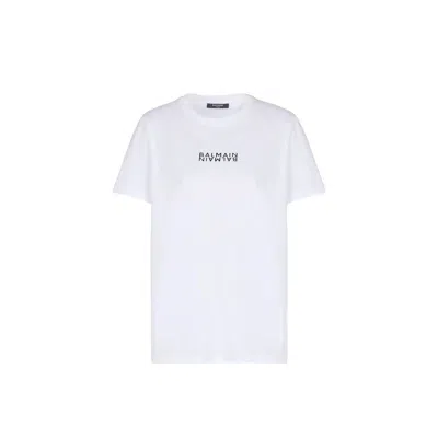 Balmain Logo-print Cotton T-shirt In White