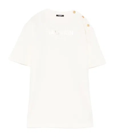 Balmain Logo-print Dress In White