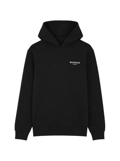 Balmain Kids' Logo-print Hoodie In Black