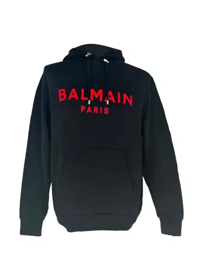 Pre-owned Balmain Logo-print Hoodie In Black
