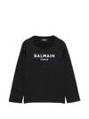 Balmain Logo-print Long-sleeve T-shirt In Black