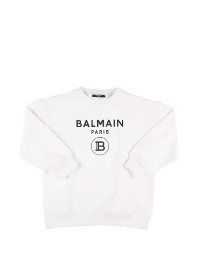 Balmain Kids' Logo-print Sweatshirt In White