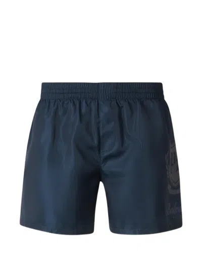 Balmain Logo-print Swim Shorts In Blue