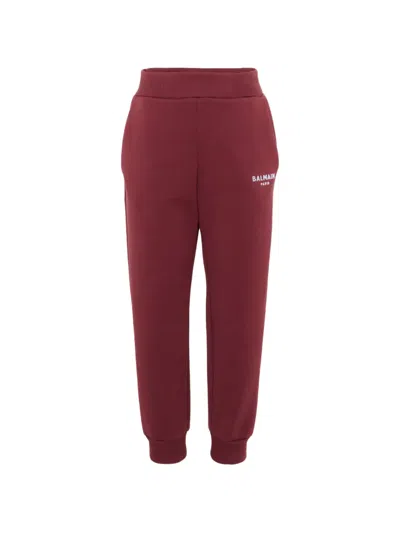 Balmain Kids' Logo-print Track Pants In Red