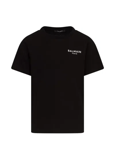 Balmain Kids' Logo-print T-shirt In Black