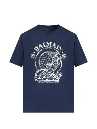 Balmain Short Sleeve T-shirt In Blue