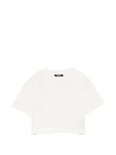 Balmain Kids' Logo-print T-shirt In Gold