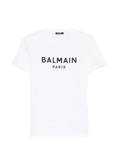 Balmain Kids' Logo-print T-shirt In White